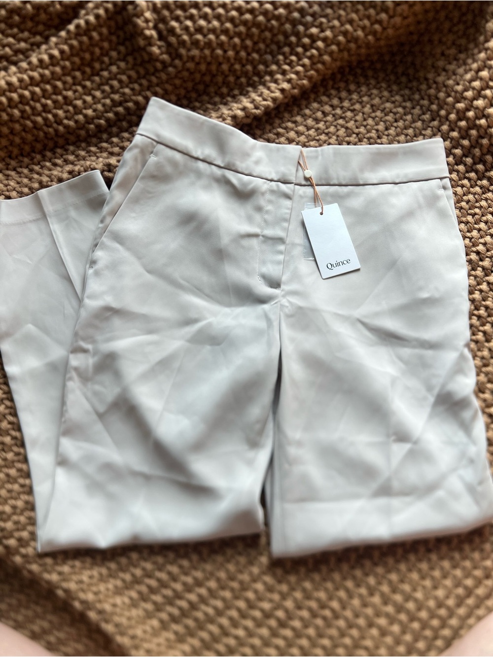 Quince Women's Stretch Crepe Ankle Pants in Sand sz 10 NWT